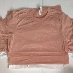 Bella Canvas Coral/White Crew Neck Tees Lot Of 4 Small